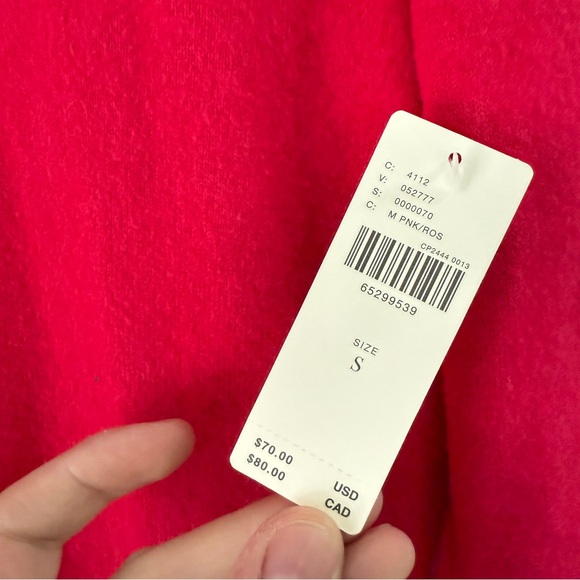 Anthropologie Puff-Sleeved Turtleneck Top Fuchsia Pink NWT - Picture 5 of 8